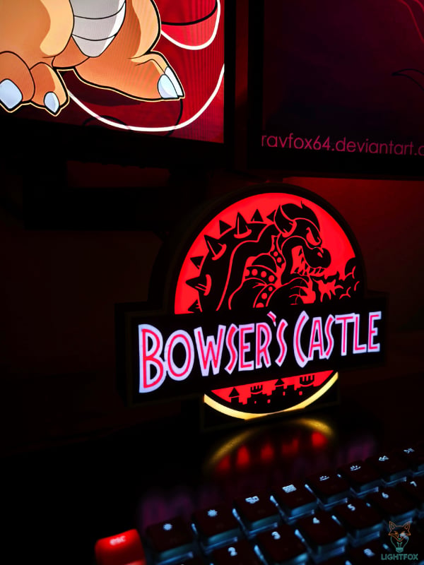 Lampe LED 3D Bowser Castle – Décoration Gaming RGB | Lightfox