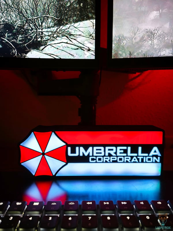 Lampe LED 3D Umbrella Corporation – Décoration Gaming RGB | Lightfox