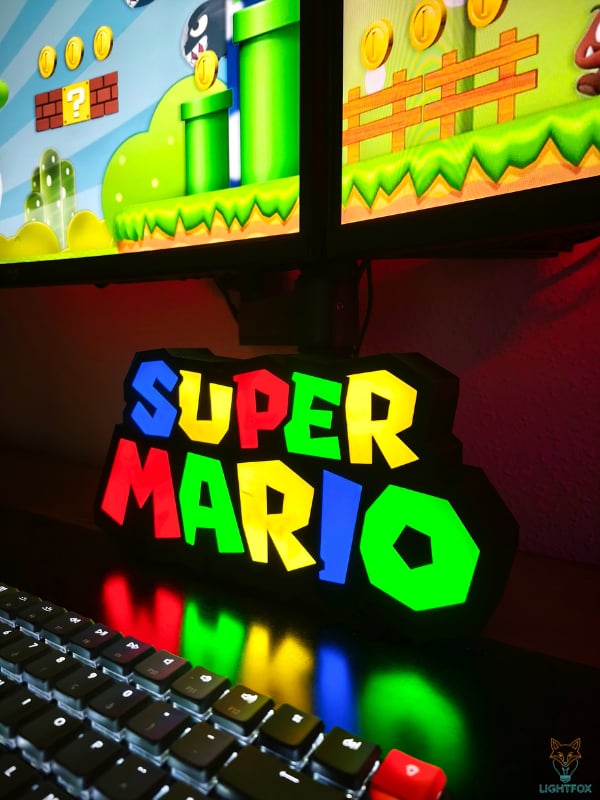 Lampe LED 3D Super Mario – Décoration Gaming RGB | Lightfox