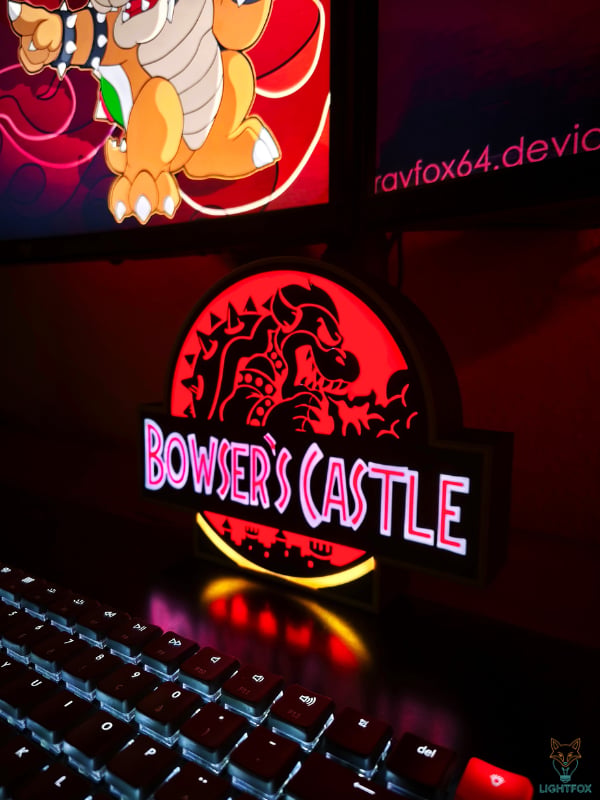 Lampe LED 3D Bowser Castle – Décoration Gaming RGB | Lightfox