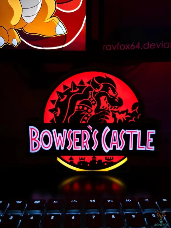 Lampe LED 3D Bowser Castle – Décoration Gaming RGB | Lightfox