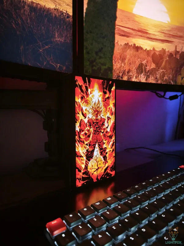 Lampe LED 3D Goku Super Saiyan — Décoration Gaming Dragon Ball | LightFox