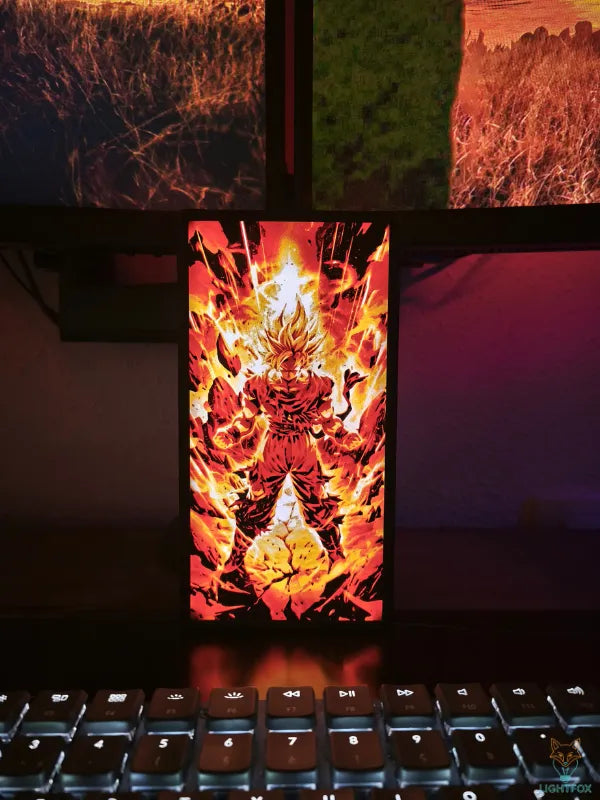 Lampe LED 3D Goku Super Saiyan — Décoration Gaming Dragon Ball | LightFox