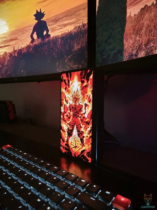 Lampe LED 3D Goku Super Saiyan — Décoration Gaming Dragon Ball | LightFox