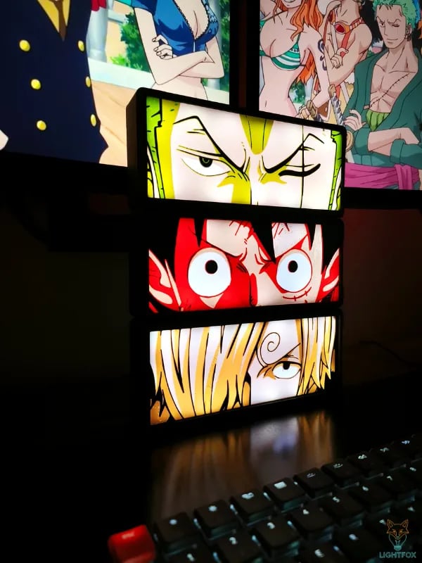 Lampe LED 3D One Piece Zoro – Décoration Gaming RGB | Lightfox