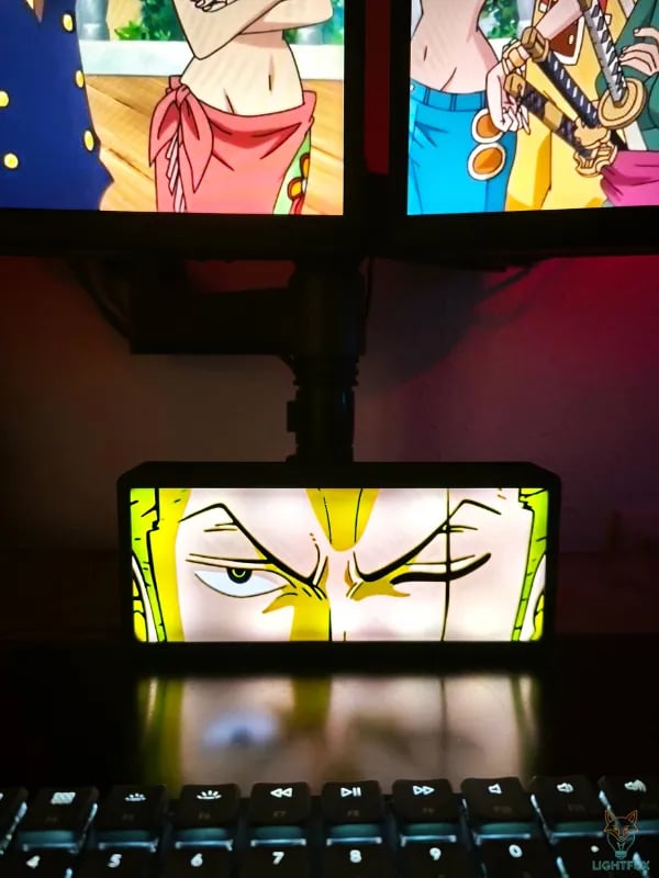 Lampe LED 3D One Piece Zoro – Décoration Gaming RGB | Lightfox