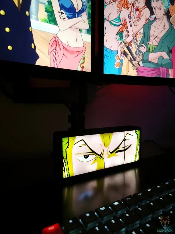 Lampe LED 3D One Piece Zoro – Décoration Gaming RGB | Lightfox