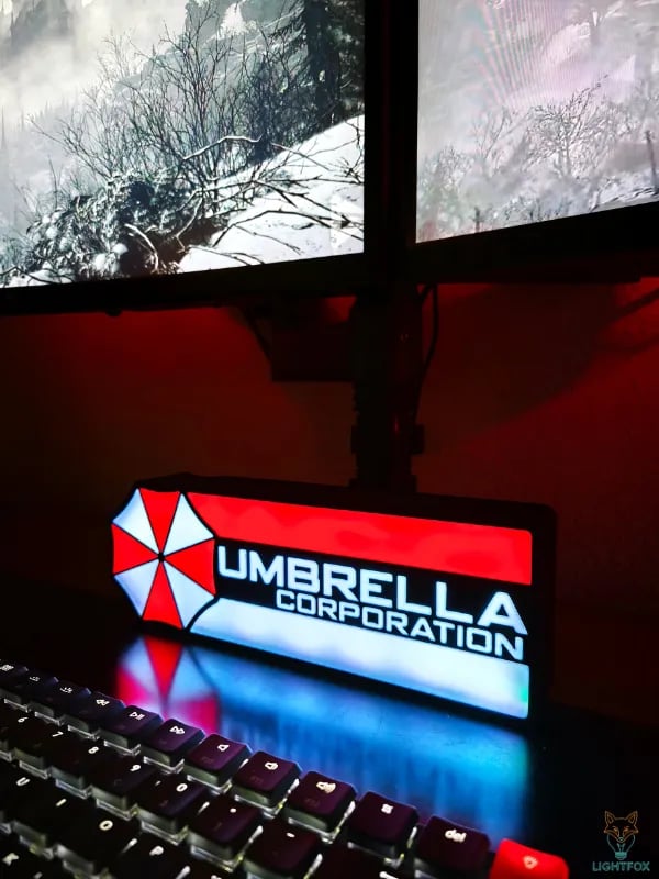 Lampe LED 3D Umbrella Corporation – Décoration Gaming RGB | Lightfox