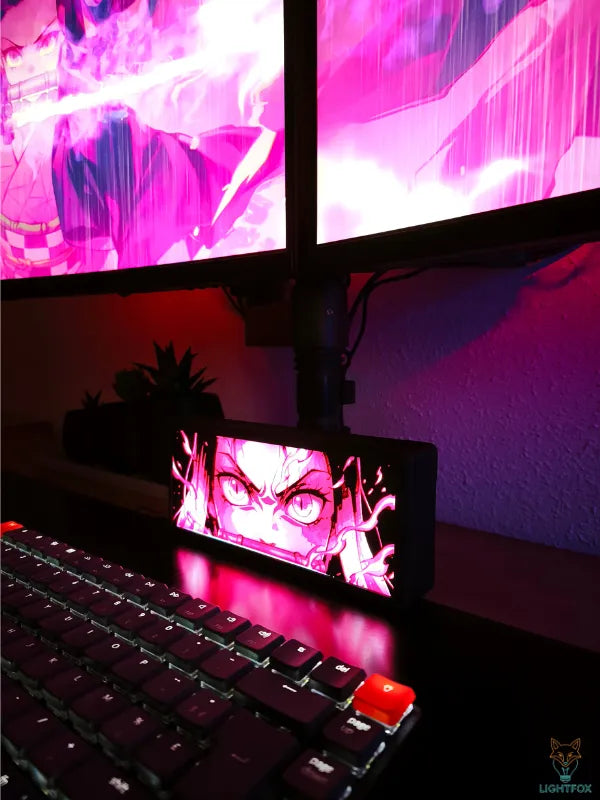 Lampe LED 3D Nezuko — Décoration Gaming RGB | Lightfox